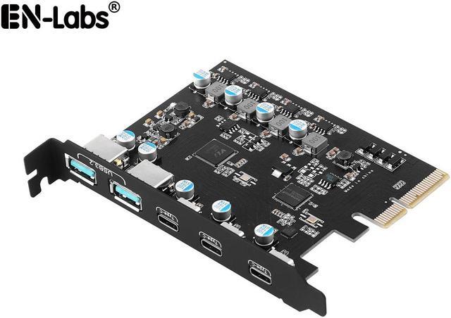 Main image of PCIe 3.0/4.0 to 10Gbps USB 3.2 Gen2 Expansion Card,5-Ports (3x USB Type-C,2x USB A)  to PCI Express x4 PC Internal USB Hub for Windows 10/8/7 Linux and MAC OS 10.8.2 above with Full-Profile Slot Cover
