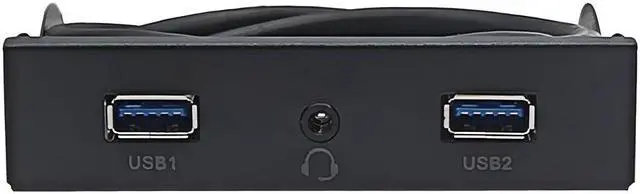 Alt view image 2 of 6 - EnLabs FP35U34AP PC Case 3.5 inch front panel 2 Ports USB 3.0 USB Hub w/ HD Audio & Mic Combo Header 4Pin,Motherboard USB 19-Pin to 2 Female Adapter Cable - 2 FT