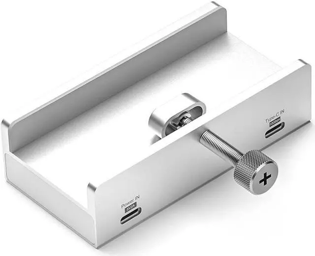 Alt view image 4 of 7 - 4 Ports USB 3.1 Gen 2 Hub,10Gbps 2x Type-C and 2x USB-A Ports Hub Adapter, Monitor-Edge and Desk-Edge Compact Clamp Clip-Type Hub with Extra Power Port,4 Feet USB-C to C Cable Length