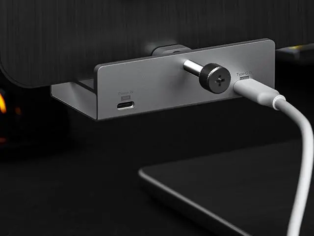 Alt view image 6 of 7 - 4 Ports USB 3.1 Gen 2 Hub,10Gbps 2x Type-C and 2x USB-A Ports Hub Adapter, Monitor-Edge and Desk-Edge Compact Clamp Clip-Type Hub with Extra Power Port,4 Feet USB-C to C Cable Length
