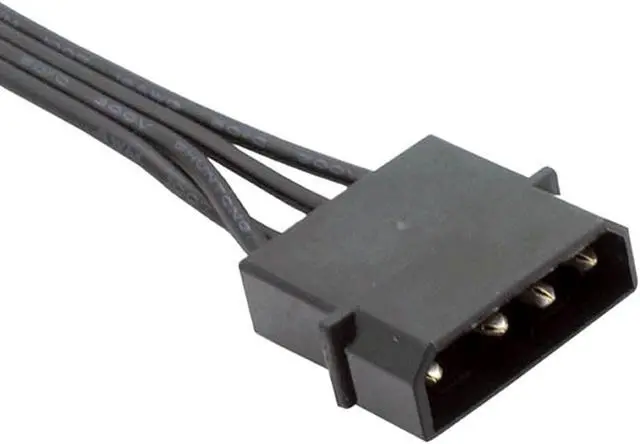 Alt view image 7 of 7 - 20 inch Molex 4-pin Male to 4 x SATA 15-pin 90-Degree Power Splitter Internal Cable for HDD,SSD ,DVD-ROM ,Black