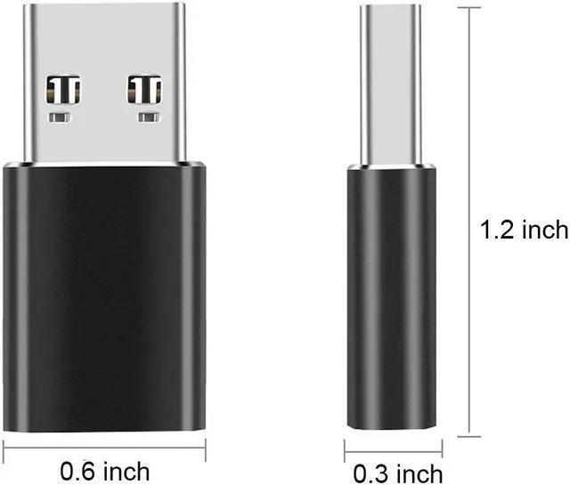 Alt view image 3 of 7 - EnLabs CNU3AM2CF USB 3.1 10Gbps Type A Male to USB-C Type-C Female Adapter Converter Support Data Sync & PD Charging - Black