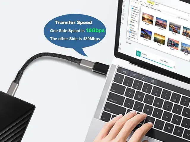 Alt view image 4 of 7 - EnLabs CNU3AM2CF USB 3.1 10Gbps Type A Male to USB-C Type-C Female Adapter Converter Support Data Sync & PD Charging - Black