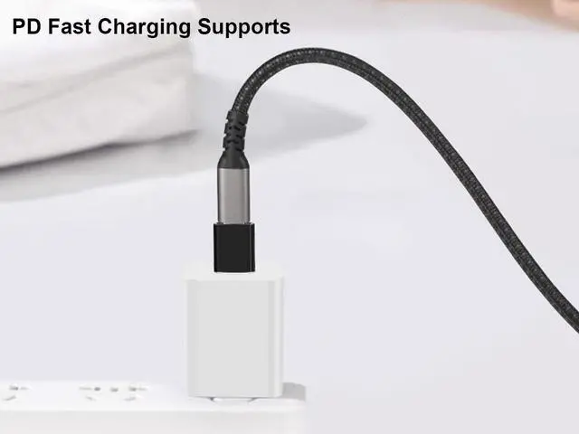 Alt view image 7 of 7 - EnLabs CNU3AM2CF USB 3.1 10Gbps Type A Male to USB-C Type-C Female Adapter Converter Support Data Sync & PD Charging - Black