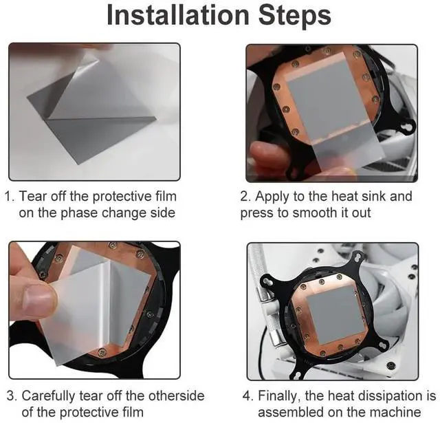 Alt view image 6 of 7 - PTM7950 80x40x0.2mm Phase Change Material Thermal Pad, 8.5W/mK High Conductivity Silicone Grease Thermal Paste for PS5 Steam Deck CPU GPU SSD M.2 Laptop