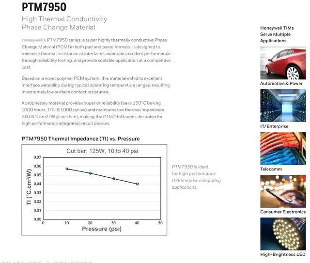 Alt view image 3 of 7 - PTM7950 80x80x0.2mm Phase Change Material Thermal Pad, 8.5W/mK High Conductivity Silicone Grease Thermal Paste for PS5 Steam Deck CPU GPU SSD M.2 Laptop