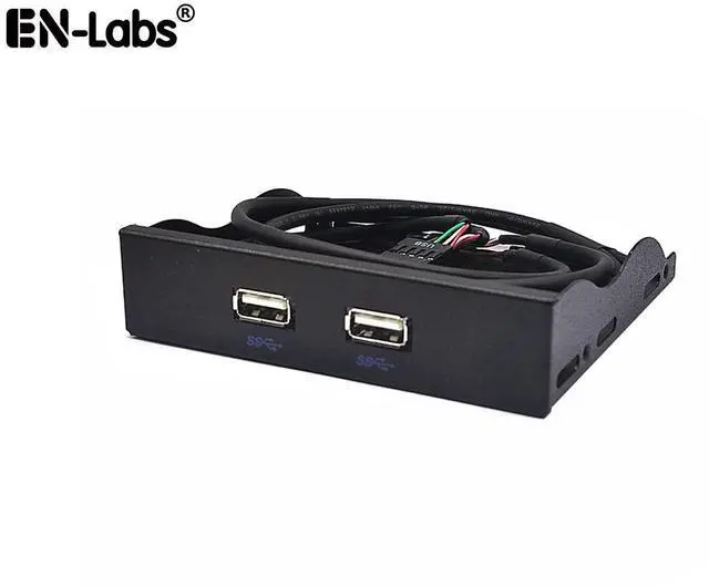 Main image of 3.5" Front Panel USB 2.0 Hub, Internal USB 9/10Pin to 2 Ports USB 2.0 Female Splitter Adapter with Floppy Bay Bracket ,2Ft