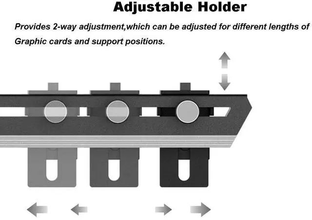 Alt view image 5 of 7 - Graphics Card GPU Brace Support Video Card Sag Holder/Holster Bracket with 5V ARGB Strip,Built in SATA Powered ARGB Automatic Controller ,Length and Height Adjustable, Mounting by 3 PCI,White