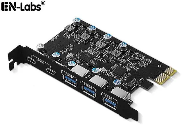 Main image of PCIe to 5 Port USB 3.0 (2X Type-C - 3X USB-A) Expansion Card,PCI Express X1 to USB 3.2 Gen1 5Gbps Hub Add on Card,Support Windows 10/8/7/XP and MAC OS 10.8.2 Above