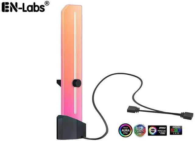 Main image of ARGB GPU Brace , 5V 3 Pin RGB GPU Stand Holder, Anti Sag GPU Bracket, Graphics Card Support 1.38" to 6.77" Height Adjustable with Magnetic Bottom for Computer,6mm Acrylic