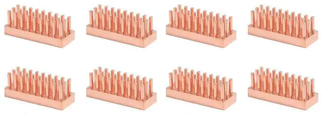 Alt view image 4 of 6 - Copper Heatsink 22x8x7mm with 2.0 W/mK Thermal Adhesive Tape Heat Sink for Motherboard ,Memory, IC Chipset Cooling Radiator - Pack of 8