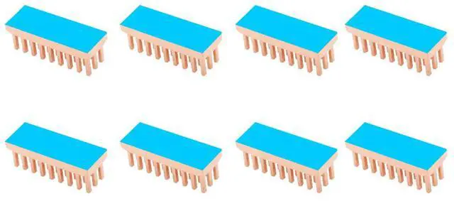 Alt view image 5 of 6 - Copper Heatsink 22x8x7mm with 2.0 W/mK Thermal Adhesive Tape Heat Sink for Motherboard ,Memory, IC Chipset Cooling Radiator - Pack of 8