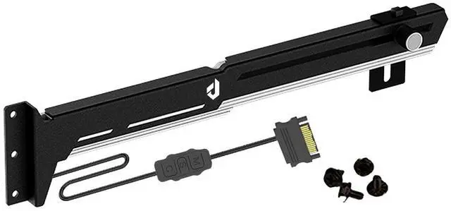 Alt view image 3 of 7 - Graphics Card GPU Brace Support Video Card Sag Holder/Holster Bracket with 5V ARGB Strip,Built in SATA Powered ARGB Automatic Controller ,Length and Height Adjustable, Mounting by 3 PCI,Black