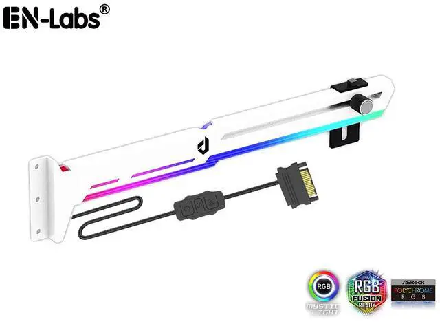 Main image of Graphics Card GPU Brace Support Video Card Sag Holder/Holster Bracket with 5V ARGB Strip,Built in SATA Powered ARGB Automatic Controller ,Length and Height Adjustable, Mounting by 3 PCI,White