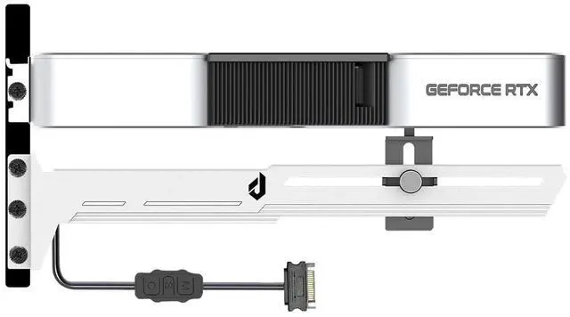 Alt view image 3 of 7 - Graphics Card GPU Brace Support Video Card Sag Holder/Holster Bracket with 5V ARGB Strip,Built in SATA Powered ARGB Automatic Controller ,Length and Height Adjustable, Mounting by 3 PCI,White