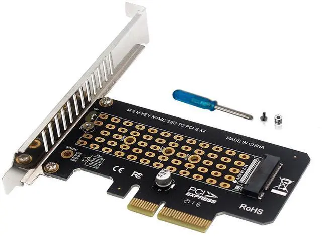 Alt view image 2 of 5 - EnLabs PCIE4X2NVMEBR M.2 NVME SSD to PCIe x4 Card Converter,2230,2242,2260,2280 NVM Express PCI-e Adapter request x4,x8,x16 Slot w/PCI Cover Mounting Bracket