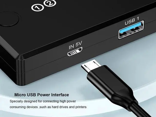 Alt view image 6 of 7 - USB 3.0 Switch Selector,2 Computers Sharing 4 USB Devices USB 3.0 Switcher Hub Adapter for Mouse Keyboard Scanner Printer PCs with One-Button Swapping