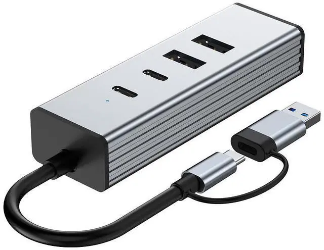 Alt view image 3 of 7 - USB C Hub 10Gbps, 4 Ports USB 3.2 HUB with 2 USB-C and 2 USB-A 3.2 Data Ports,Aluminum USB 3.2 Splitter and Extender for Laptop, PC, Mac, Flash Drive, Printer, Camera