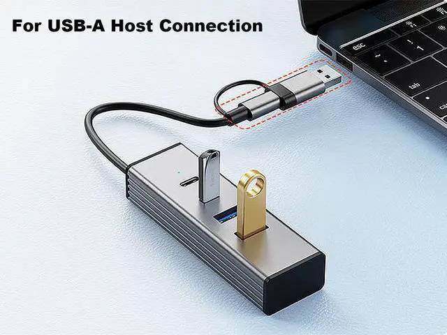 Alt view image 6 of 7 - USB C Hub 10Gbps, 4 Ports USB 3.2 HUB with 2 USB-C and 2 USB-A 3.2 Data Ports,Aluminum USB 3.2 Splitter and Extender for Laptop, PC, Mac, Flash Drive, Printer, Camera