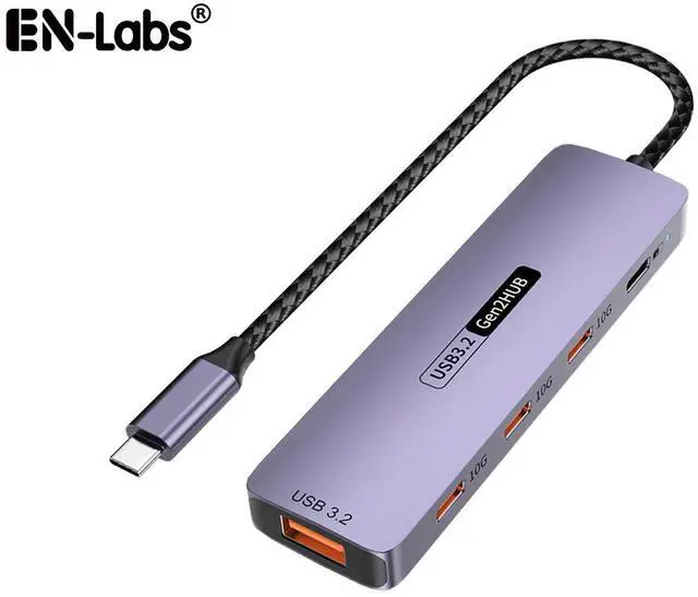 Main image of USB C Hub 10Gbps with 100W PD,4 Ports USB 3.2 Docking Station with 3 USB-C,USB-A and Type-C PD Charging Port for MacBookr, iPad , iPhone, Surface, Laptops,PC ,HDD ,Flash Drive, Printer, Camera etc