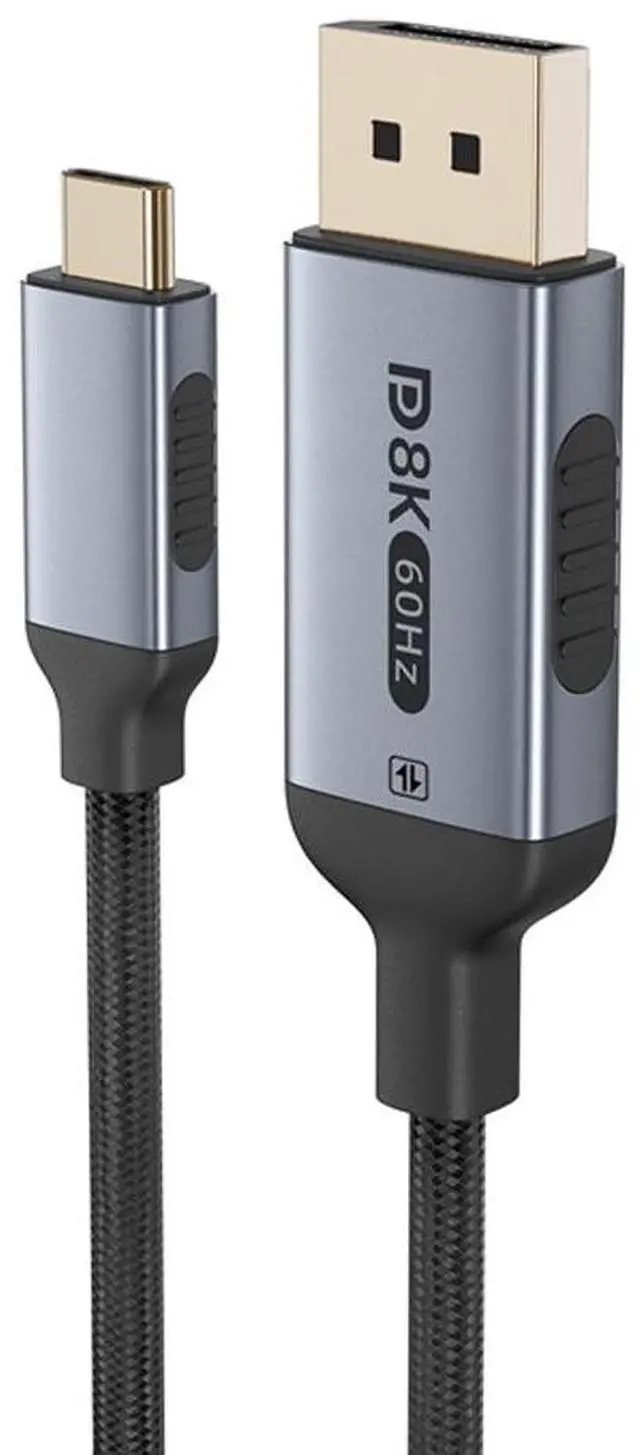 Alt view image 2 of 7 - Bidirectional USB C to DisplayPort 1.4 Cable 8K@60Hz DP to USB-C or USB-C to DP Reversible Thunderbolt 3/4 Compatible Video Adapter Cable - 4K@240Hz,HDR Support - 6.6 ft.