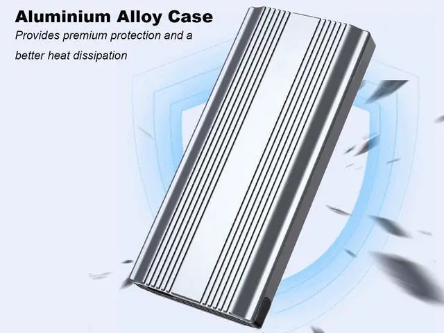 Alt view image 4 of 7 - 20Gbps NVME M.2 Enclosure Adapter with UASP TRIM,USB 3.2 Gen2×2 to NVME PCIE 3.0 M-Key B&M-Key SSD External Enclosure for 2230/2242/2260/2280,Aluminum Case with USB-C Cable