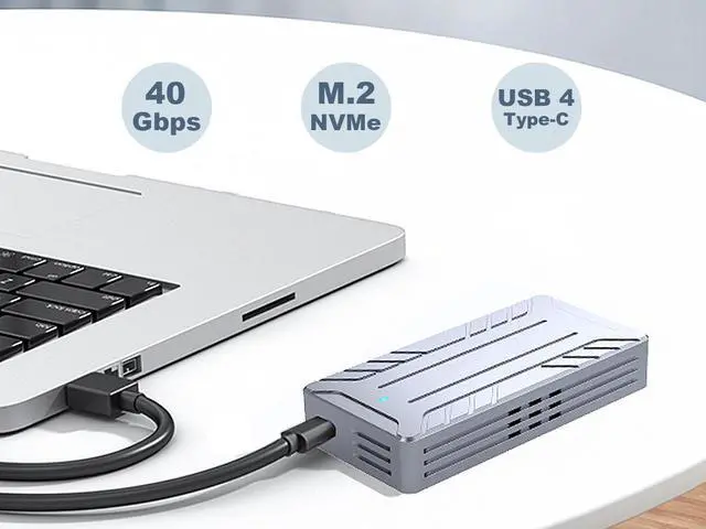 Alt view image 3 of 7 - 40Gbps NVMe M.2 Enclosure with Fan for MacBook Laptop Computer, USB 4.0 Type C to PCIe 3.0 SSD Adapter of 2242/2260/2280 Compatible with Thurderbolt 3/4/5, 4TB Storage Expansion
