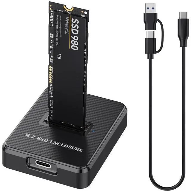 Alt view image 2 of 7 - 10Gbps NVMe & SATA M.2 Docking Enclosure, M.2 SSD to USB-A/C Reader/Writer Adapter Compatible with (M Key, B+M Key) NVMe and NGFF SSD of 2280 2260 2242 2230 form factors,UASP Supports