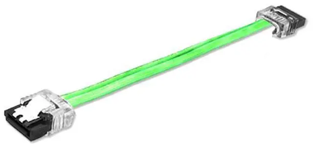 Alt view image 3 of 5 - 6 inch SATA3 SATA III 6Gb/s Serial ATA DATA cable w/ latch Locking for Hard Drive Disk HDD / SSD - UV Green