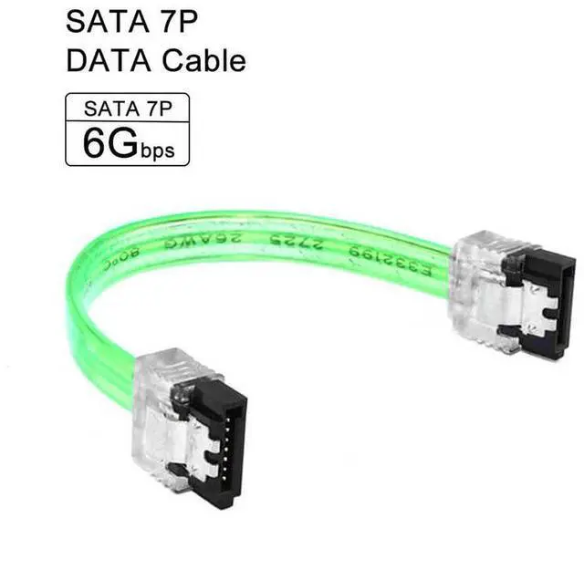 Alt view image 2 of 5 - 6 inch SATA3 SATA III 6Gb/s Serial ATA DATA cable w/ latch Locking for Hard Drive Disk HDD / SSD - UV Green