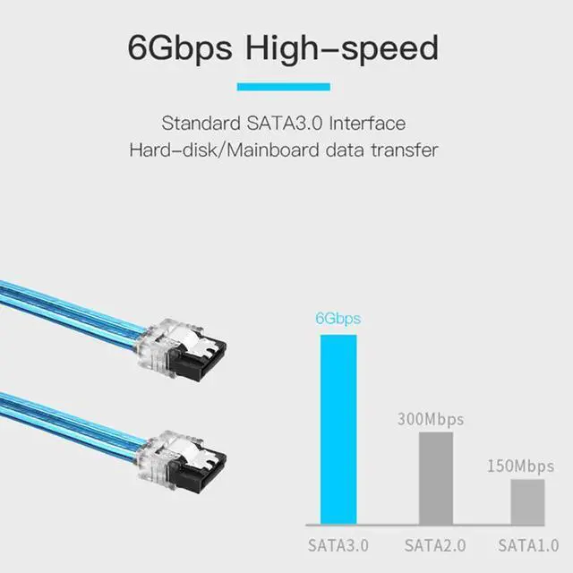 Alt view image 5 of 5 - 5 Pack 6inch SATA3 SATA III 6Gb/s Serial ATA DATA cable w/ latch Locking for Hard Drive Disk HDD / SSD,Straight to Straigth