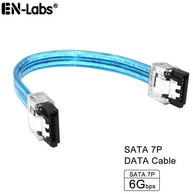 Main image of 6 inch SATA3 SATA III 6Gb/s Serial ATA DATA cable w/ latch Locking for Hard Drive Disk HDD / SSD - UV Blue