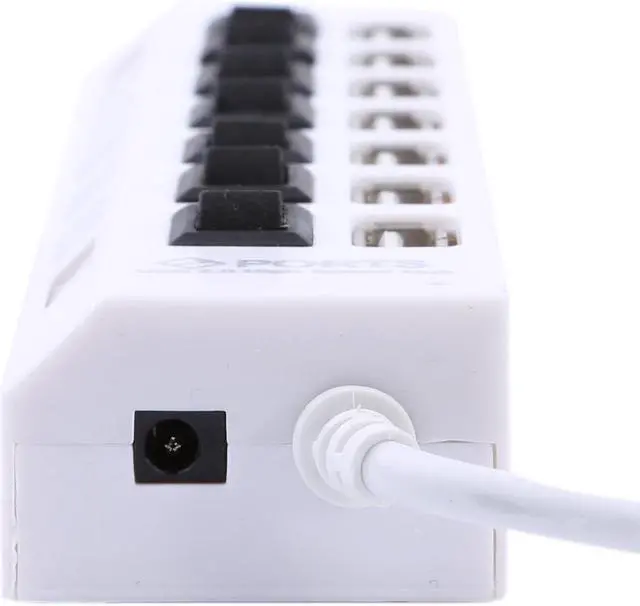 Alt view image 4 of 5 - High Speed 480Mbps 7 Port USB 2.0 Hub  w/ Individual Power Switches and LEDs,USB Splitter Adapter Port For Laptop PC Computer Peripherals Accessories