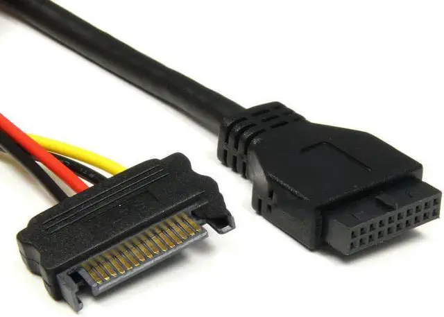 Alt view image 5 of 5 - 3.5" Internal Floppy Bay Front Panel Motherboard Mainboard USB 3.0 20Pin Header to 4 Port USB 3.0 Female Hub Adapter Bracket w/ 60cm Cable