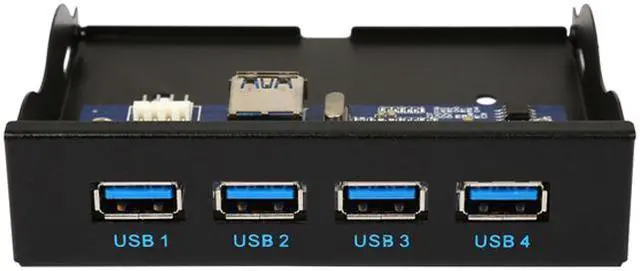 Main image of 3.5" Internal Floppy Bay Front Panel Motherboard Mainboard USB 3.0 20Pin Header to 4 Port USB 3.0 Female Hub Adapter Bracket w/ 60cm Cable
