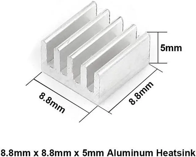 Alt view image 2 of 3 - 50pcs/lot Aluminum Heatsink 8.8*8.8*5mm Electronic Chip Radiator Cooler w/ 3M9448a Thermal Double Sided Adhesive Tape for IC,3D Printer,Motherboard,GPU,Xbox Cooling