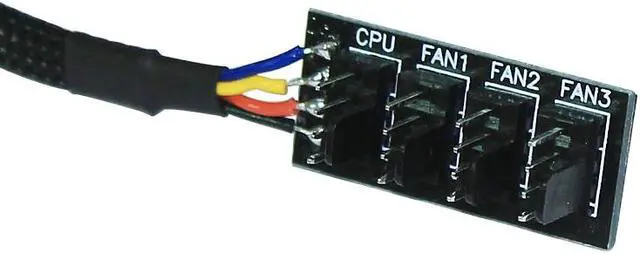 Alt view image 4 of 5 - Black Sleeved Jacket 30cm 1 to 4 4-pins Molex TX4 PWM CPU Cooler / Case / Chasis Cooling Fan Power Cable Hub Splitter Adapter