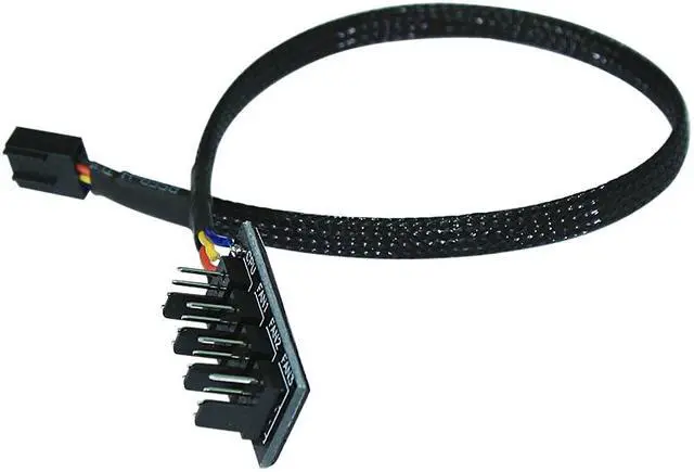 Alt view image 2 of 5 - Black Sleeved Jacket 30cm 1 to 4 4-pins Molex TX4 PWM CPU Cooler / Case / Chasis Cooling Fan Power Cable Hub Splitter Adapter