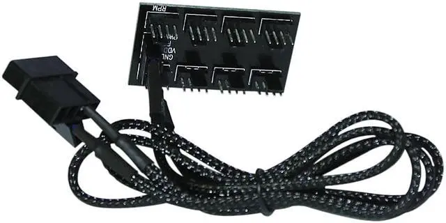 Alt view image 5 of 5 - Black Sleeved 50cm 8 x PWM 4pin CPU Cooler / Case / Chasis Cooling Fan Power Cable Hub Splitter Adapter,Power by IDE Molex 4pin