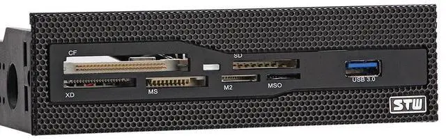 Alt view image 2 of 6 - Pc CD-ROM Slot 5.25" Bay Mesh All In one USB Front Panel CF/XD/MS/M2/SD/TF Internal USB 2 .0 Card Reader USB Flash Memory,1 USB 3.0 Port