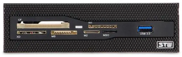Main image of Pc CD-ROM Slot 5.25" Bay Mesh All In one USB Front Panel CF/XD/MS/M2/SD/TF Internal USB 2 .0 Card Reader USB Flash Memory,1 USB 3.0 Port