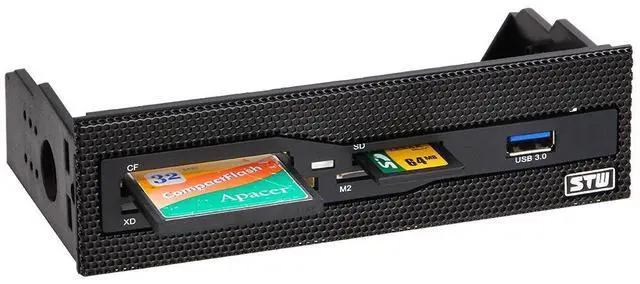 Alt view image 3 of 6 - Pc CD-ROM Slot 5.25" Bay Mesh All In one USB Front Panel CF/XD/MS/M2/SD/TF Internal USB 2 .0 Card Reader USB Flash Memory,1 USB 3.0 Port