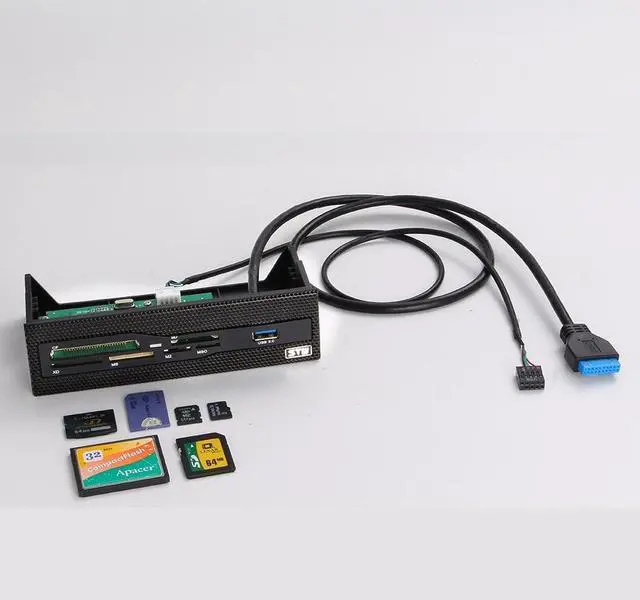 Alt view image 4 of 6 - Pc CD-ROM Slot 5.25" Bay Mesh All In one USB Front Panel CF/XD/MS/M2/SD/TF Internal USB 2 .0 Card Reader USB Flash Memory,1 USB 3.0 Port