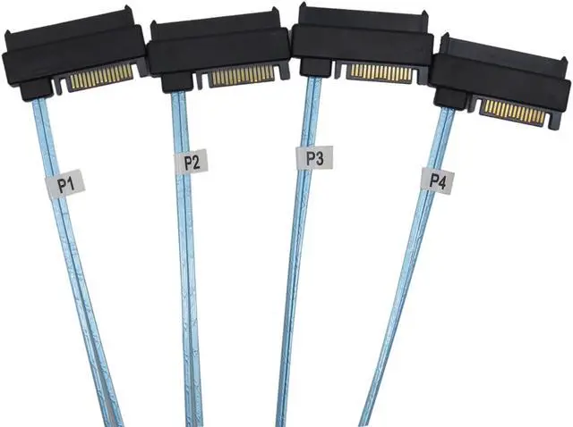 Alt view image 6 of 6 - 1Meter Internal 36 Pin Mini SAS SFF-8087 Host/Controller  to 4x SAS 29Pin SFF-8482 Target/Backplane Hard Disk ,Power by SATA 15pin