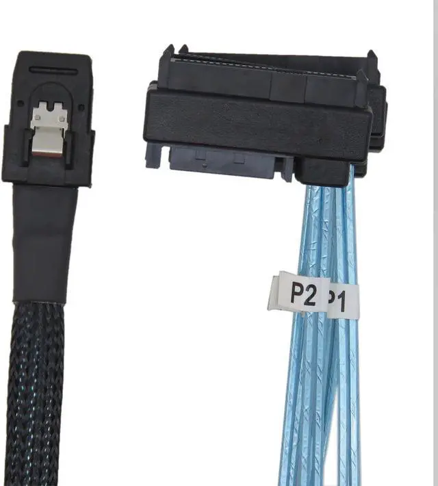 Alt view image 5 of 6 - 1Meter Internal 36 Pin Mini SAS SFF-8087 Host/Controller  to 4x SAS 29Pin SFF-8482 Target/Backplane Hard Disk ,Power by SATA 15pin