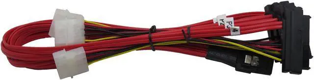 Alt view image 2 of 5 - 1 Meter Internal 36 Pin Mini SAS SFF-8087 Host/Controller to 4x SAS 29Pin SFF-8482 Target/Backplane Hard Disk ,Power by Molex 4pin LP4