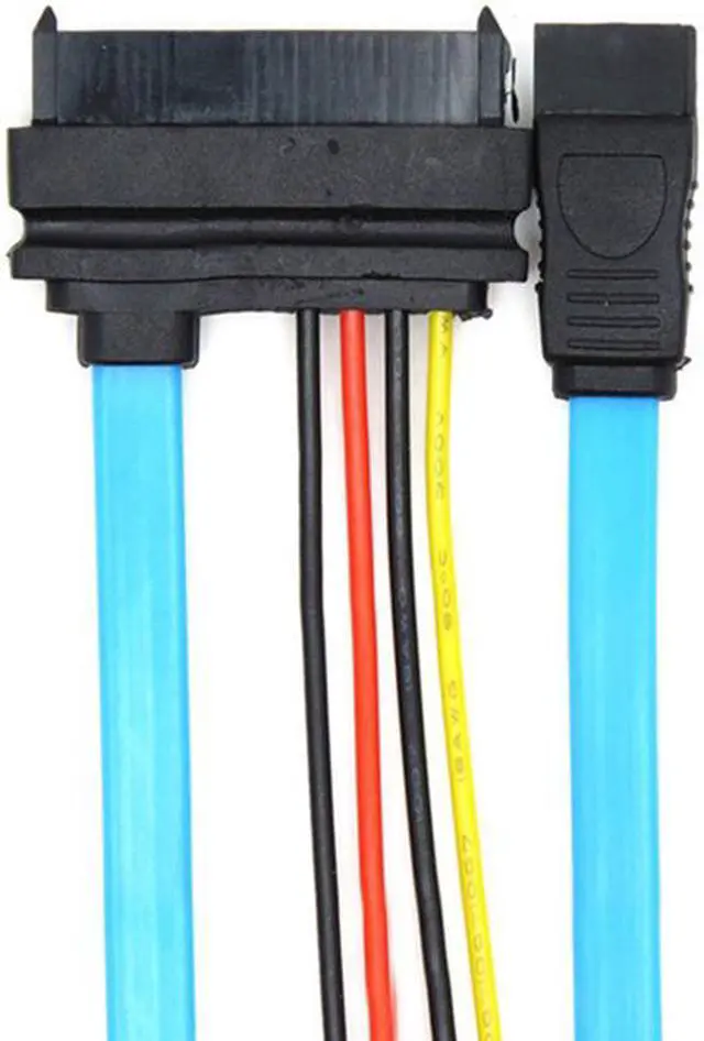 Alt view image 3 of 5 - 70CM Internal SAS 29-Pin SFF-8482 to 7-pin SATA Data Cable with 15CM Molex 4-pin LP4 Power Cable