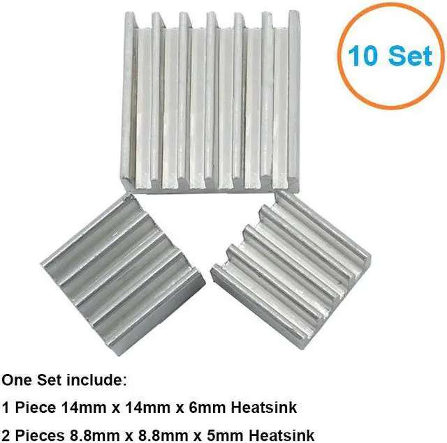 Main image of 10 Sets/30pcs CPU RAM LAN Aluminum Heatsink Cooler,Mini PC Raspberry Pi 2, Raspberry Pi A A+, Raspberry Pi B B+ Radiator Cooling