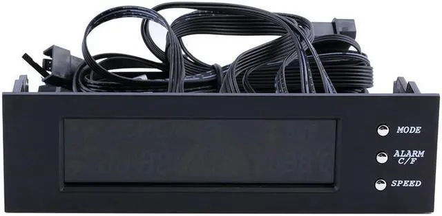 Alt view image 4 of 7 - Computer 5.25" Front Panel Bay 3 Channel automatic temperature CPU Case fan speed controller w/ HDD PC Temp Sensor LED Display