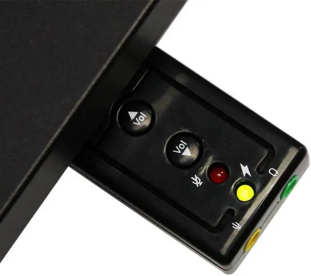 Alt view image 2 of 6 - USB Sound Adapter,7.1-Channel USB 2.0 External Sound Card w/3.5mm Headphone and Microphone Jack ,USB 2.0 to Stereo Mic Converter